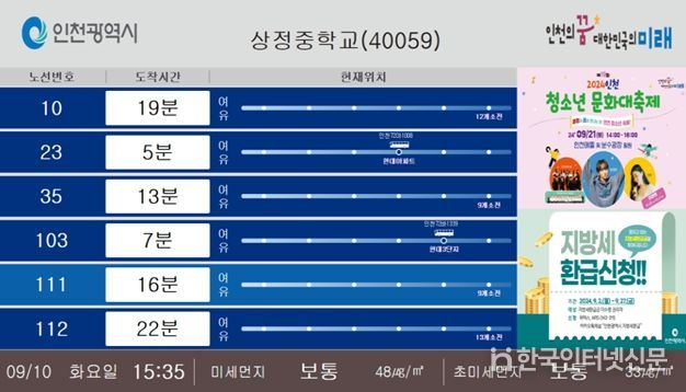 (LCD시안) 시정 홍보 등 게시