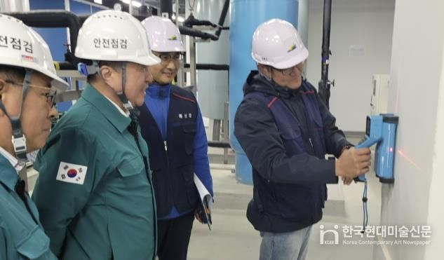 최재구 예산군수 윤봉길체육관 현장 합동점검 실시 모습