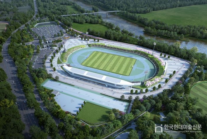 ‘스포츠도시 도약’인제 종합운동장 2026년 준공 순항…공정률 34%