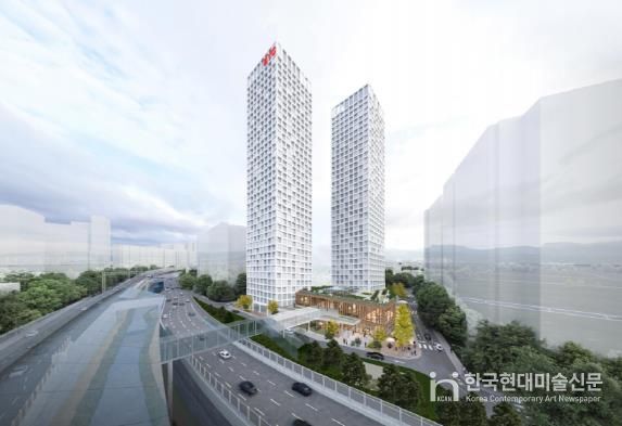 BYC부지 37층 쌍둥이 빌딩 조감도