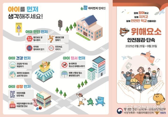 초등학교 2학기 개학기 위해요소 안전점검 포스터