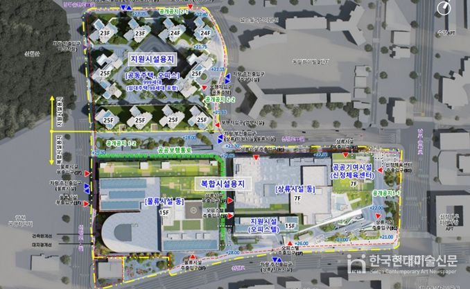 배치도 (※ 향후 건축 인・허가 과정 등에 따라 상기 건축계획은 변경될 수 있음)