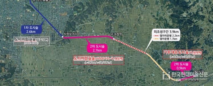 군산철길숲1차사업성공(군산철길숲향후확대구간).