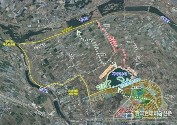 전주시, 장기간 정체된 도시 현안 해법 찾아 (만경강~백석제 생태탐방로 조성사업 위치도)