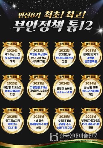 부안군, 최초‧최고 부안정책 톱12 선정 발표