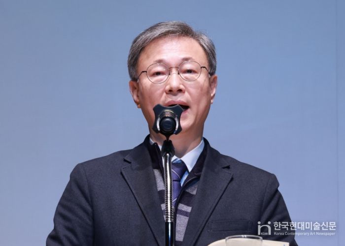 2026년 구로구 시무식에서 장인홍 구로구청장이 신년사를 하고 있다.