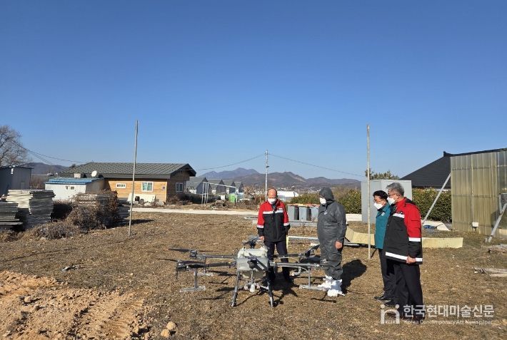 김진석 부시장, AI발생농장 드론방제 현장 방문