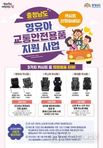 충청남도 영유아 교통안전용품 지원사업 홍보포스터