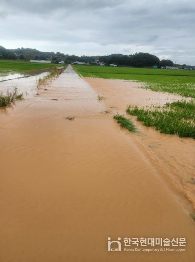 작년 7월 누동지구, 죽림지구 침수 피해 현장 모습.