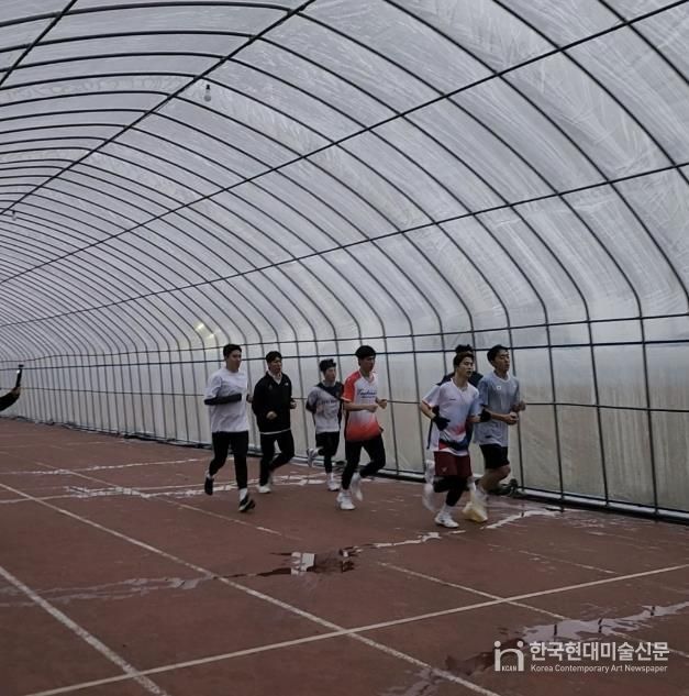 동계비닐터널 훈련 모습