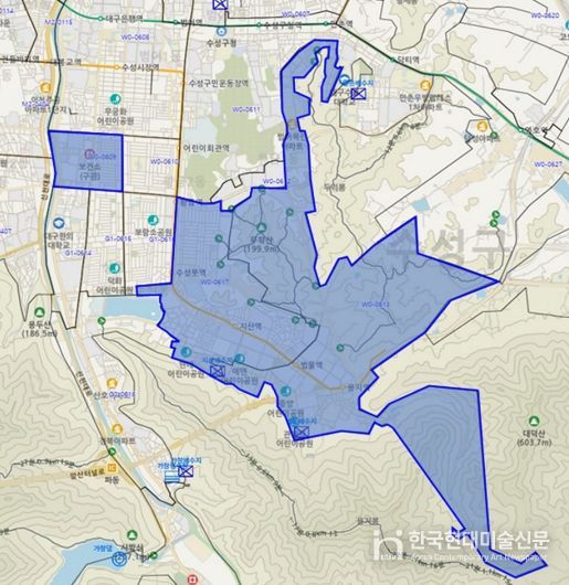흐린 물 출수 예상지역 위치도