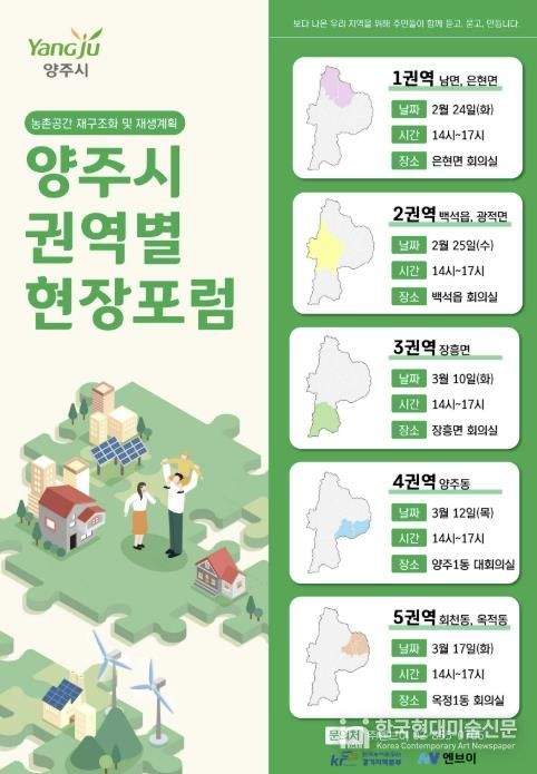 양주시 농촌공간 재구조화 및 재생 기본계획 수립 권역별 주민현장포럼 개최