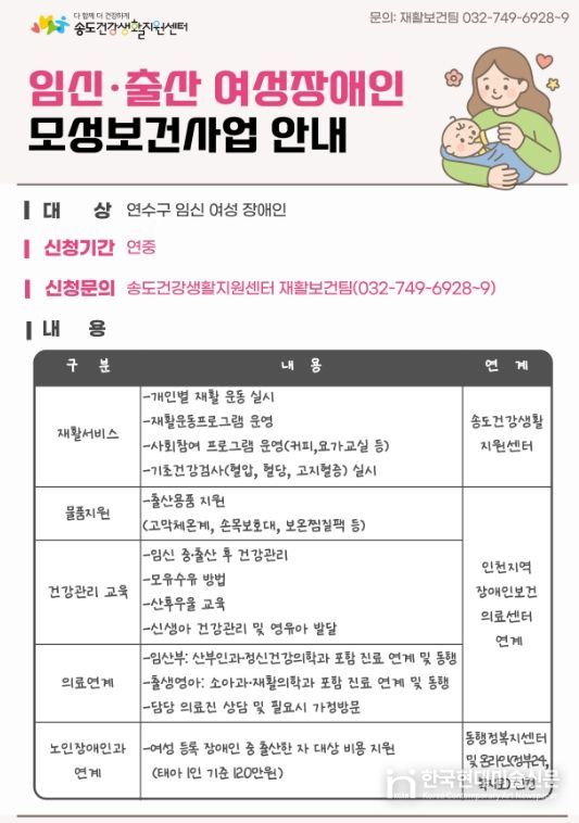 임신·출산 여성장애인 대상 다양한 모성보건 서비스 지원