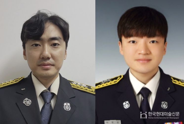 왼쪽부터 소방교 정기용, 소방교 이우빈