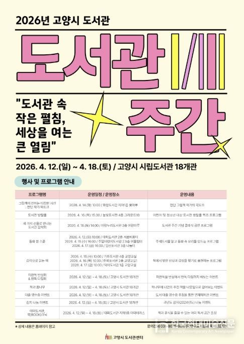 2026년 고양시 도서관 주간 포스터